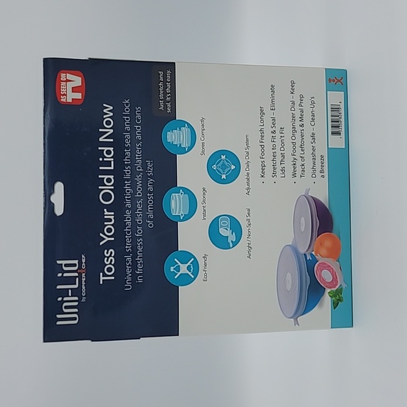 Uni-lid by copper chef bundle of 4 each Box contains 3 piece set - Picture 4 of 8